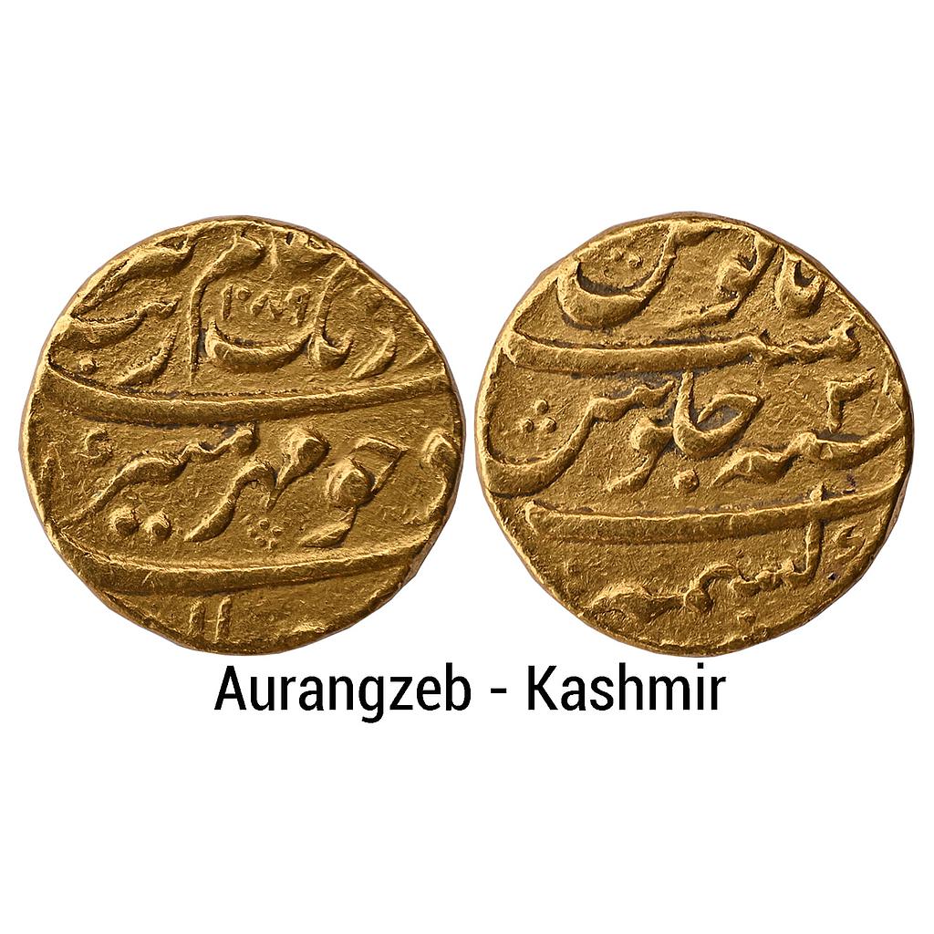 Mughal Aurangzeb Kashmir Mint Gold Mohur