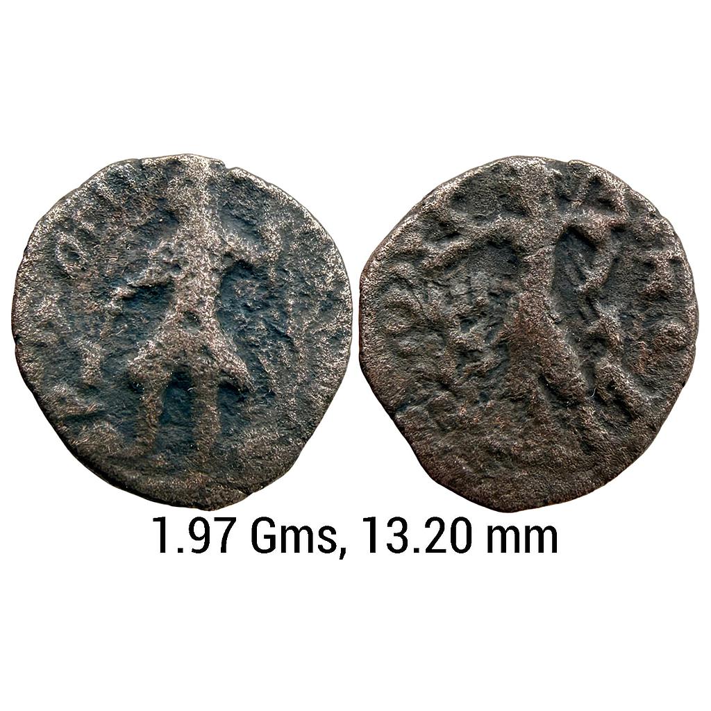 Ancient Kushanas Kanishka I Bronze Hemi-Drachm