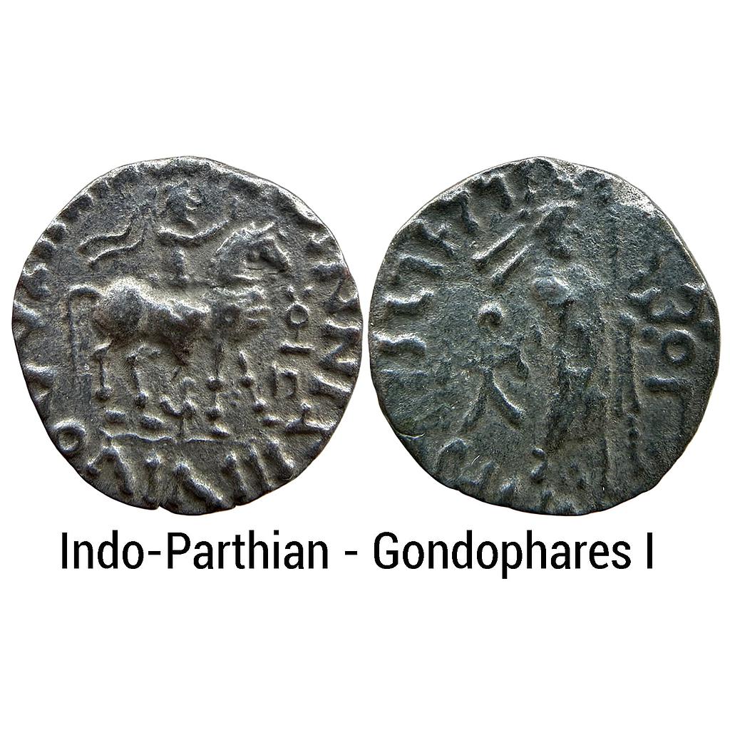 Ancient Indo-Parthians Gondophares I Silver Tetradrachm Indian Standard