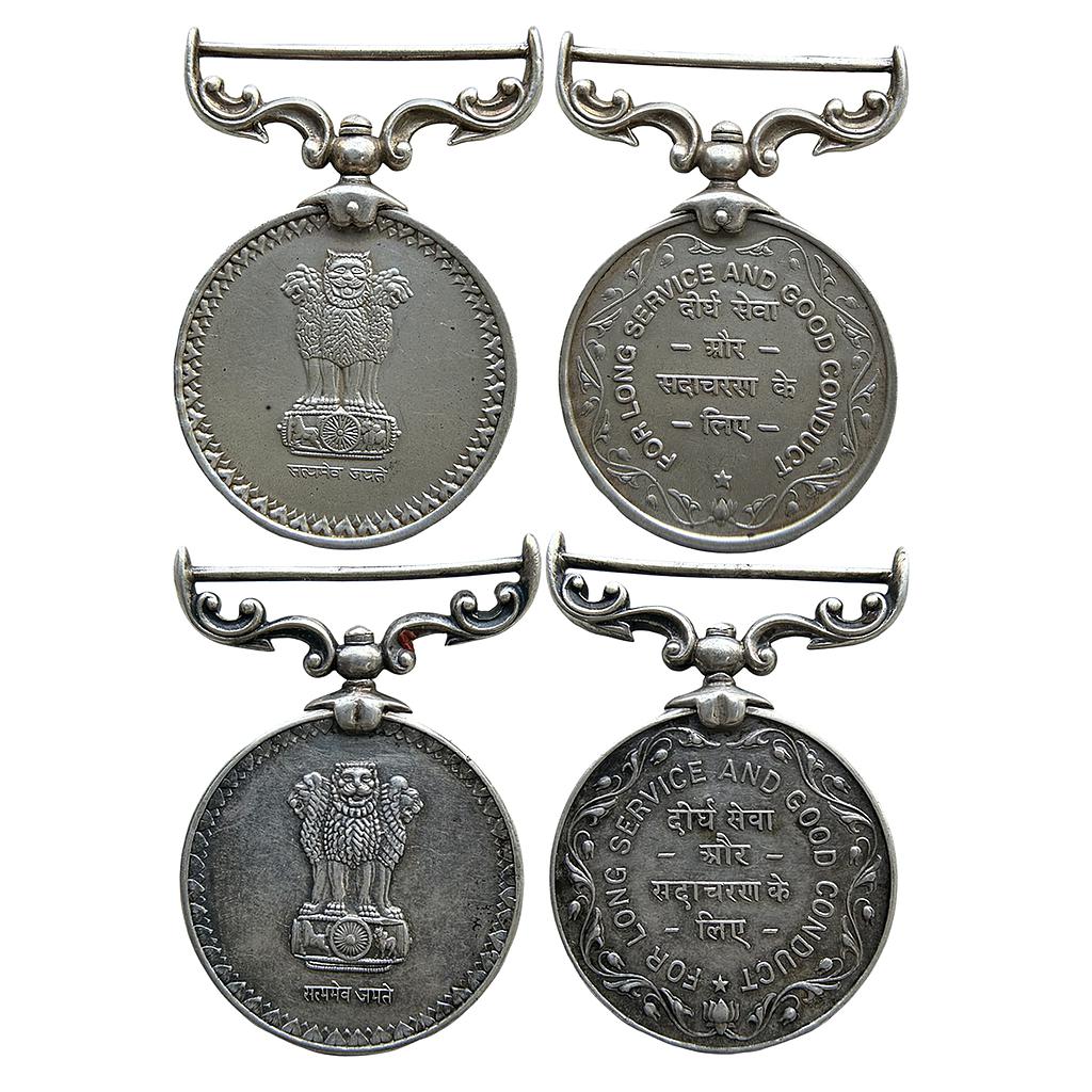 Republic of India Long Service and Good Conduct Medal Set of 2 Medals Silver Medal