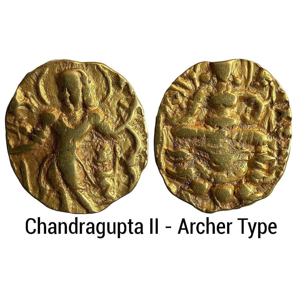 Ancient Guptas Chandragupta II Archer type Gold Dinar