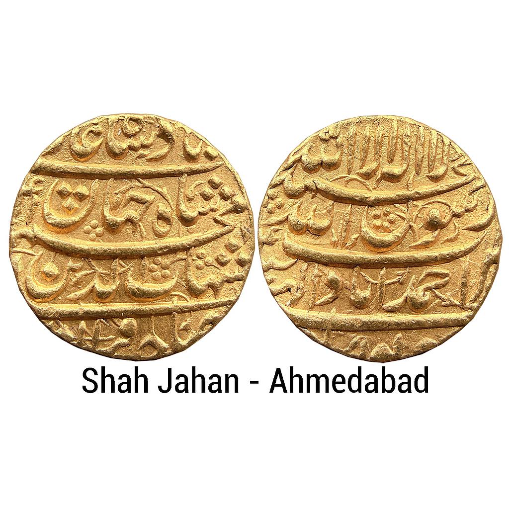 Mughal Shah Jahan Ahmedabad Mint Hijri Type Gold Mohur