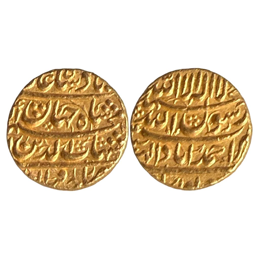 Mughal Shah Jahan Ahmedabad Mint Hijri Type Gold Mohur