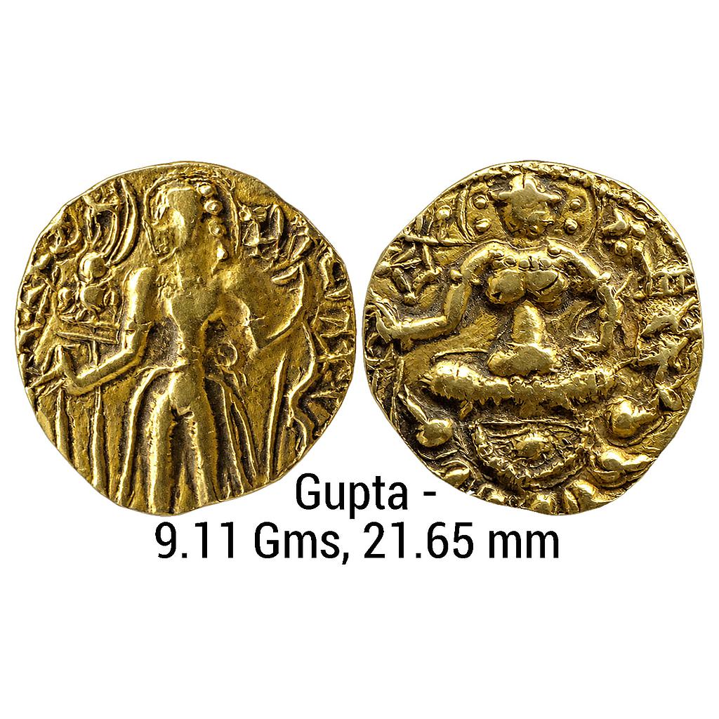 Ancient Guptas Chandragupta III Archer type Crescent Variety Gold Dinar