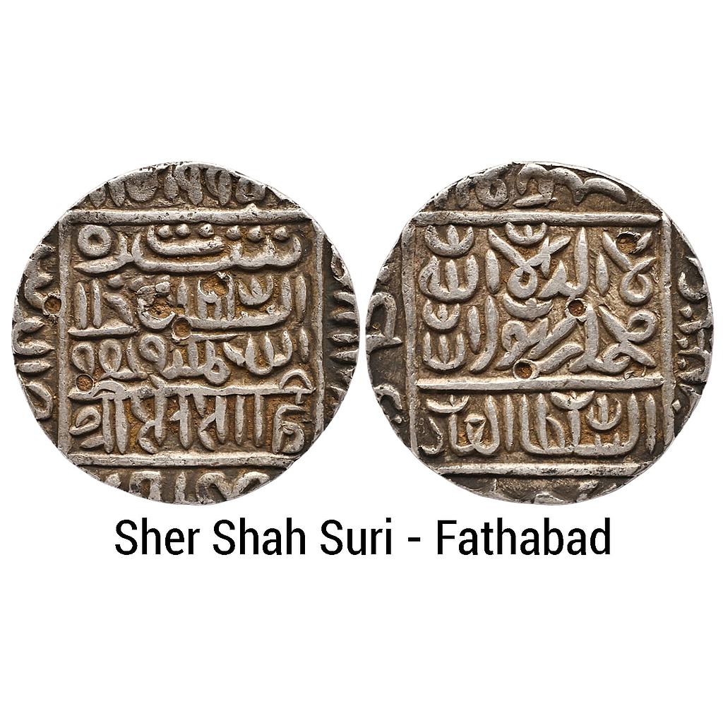 Delhi Sultan Sher Shah Suri Fathabad Mint Silver Rupee