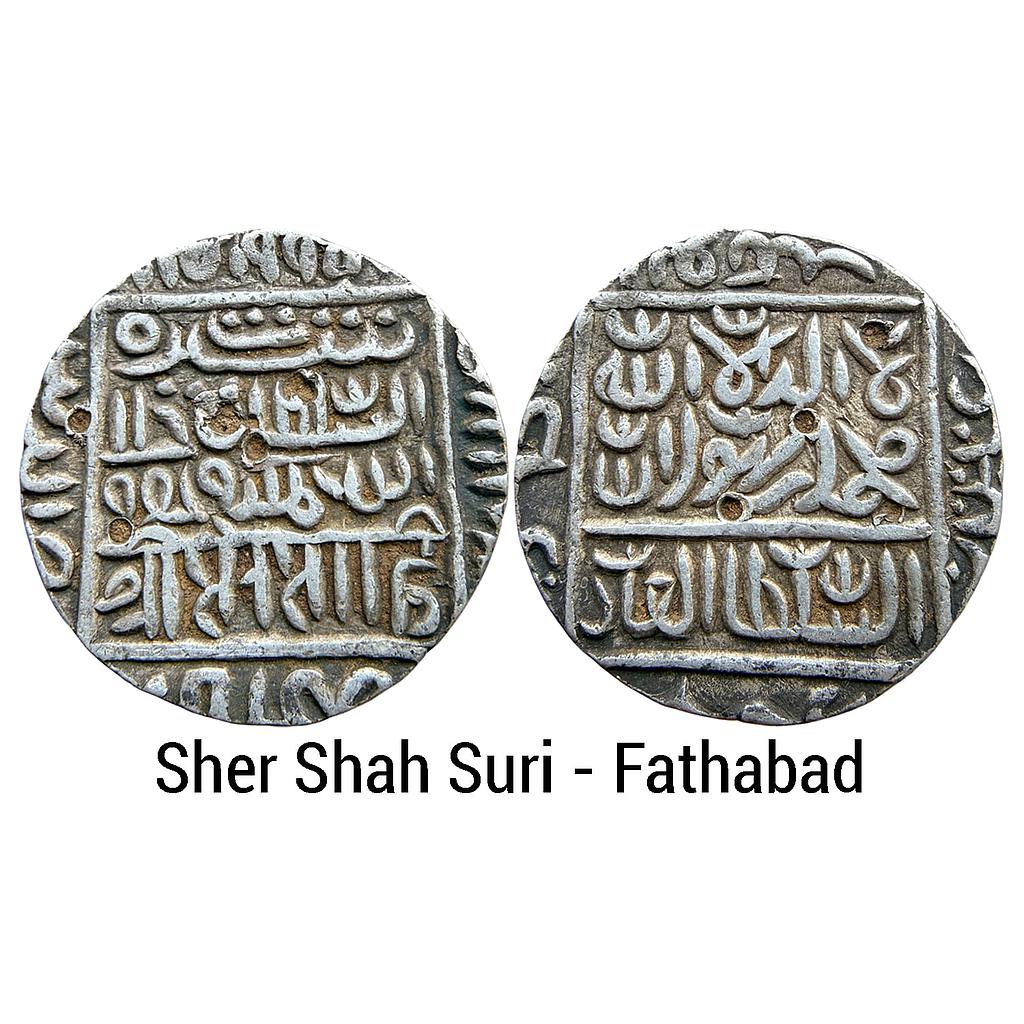 Delhi Sultan Sher Shah Suri Fathabad Mint Silver Rupee