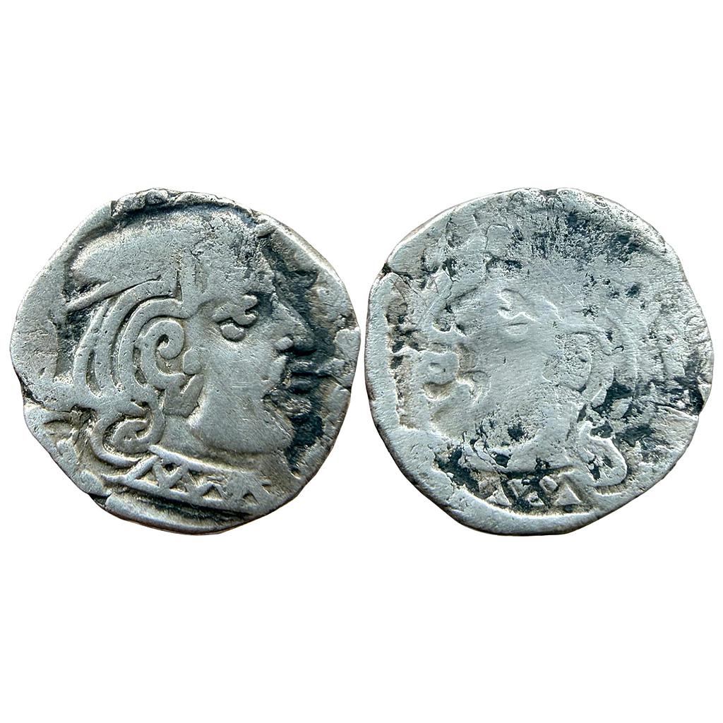 Ancient Gujarat Western Kshatraps Kardamaka Family Silver Dramma