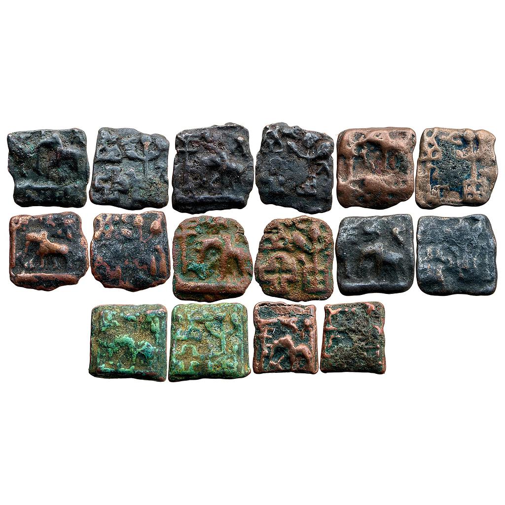 Ancient North India Anonymous Generally Attributed to Sunga Dynasty Set of 8 Coins Cast Copper Unit
