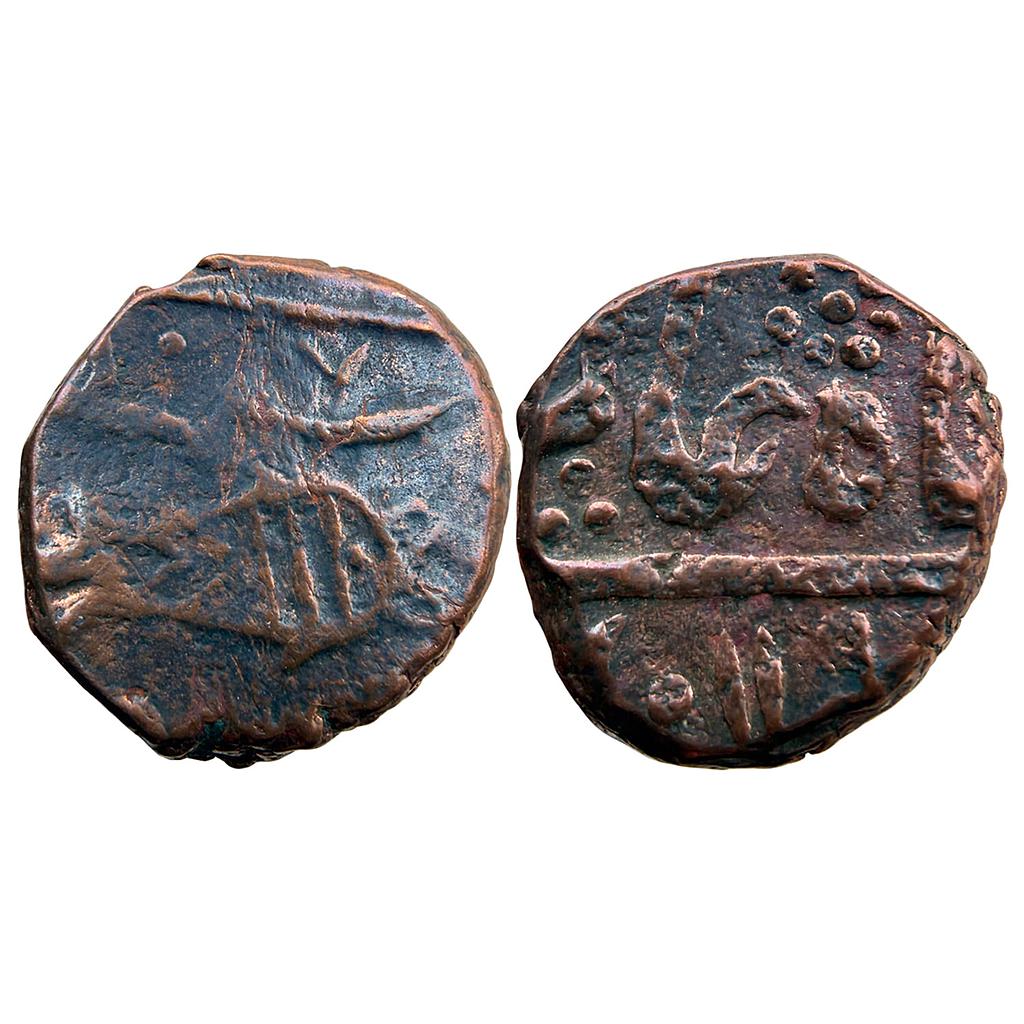 IK Maratha Confideracy INO Shah Alam II Akbarabad Mint Copper Paisa