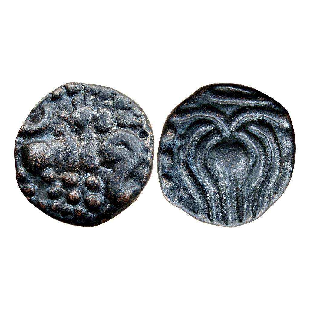 Hindu Medieval Tinnevelly Region Perunjinga Pallavas of Sendamangalam Copper Kasu