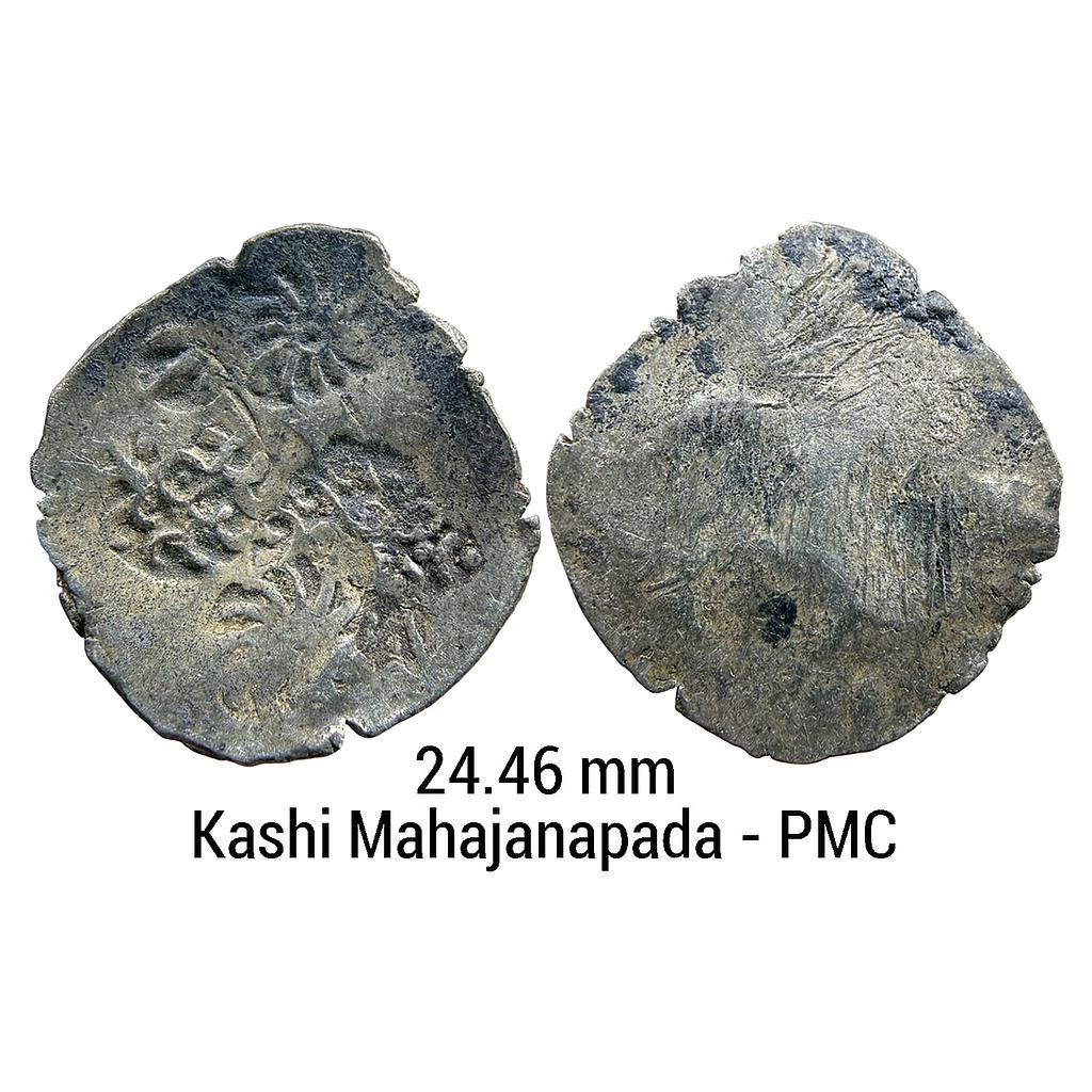 Ancient Punch Marked Coinage Middle Ganga Valley Kashi Mahajanapada AABC Configuration archaic scyphate Silver Vimshatika