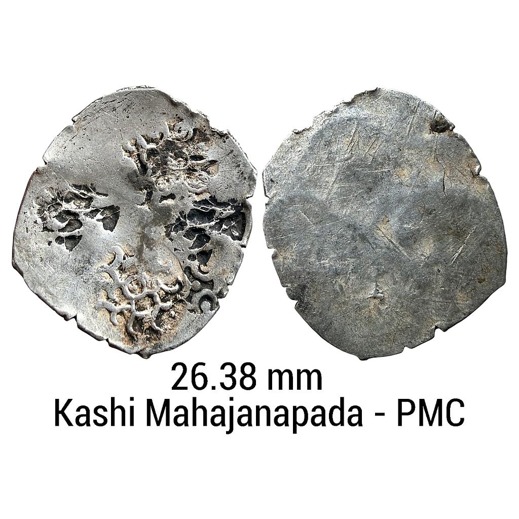 Ancient Punch Marked Coinage Middle Ganga Valley Kashi Mahajanapada Archaic Scyphate Silver Vimshatika