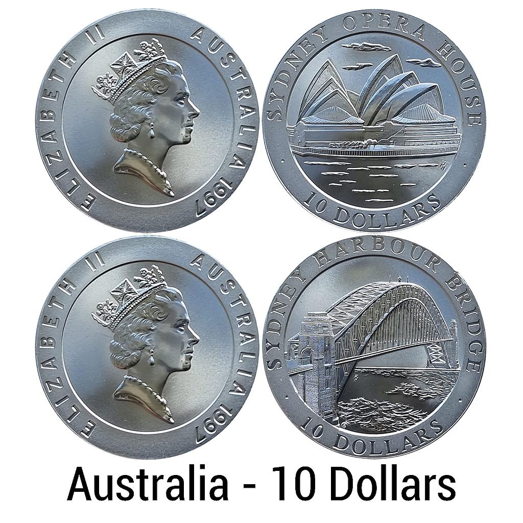 Australia Elizabeth II 1997 AD Royal Australian Mint Set of 2 Dollars Silver (.999) 10 Dollars