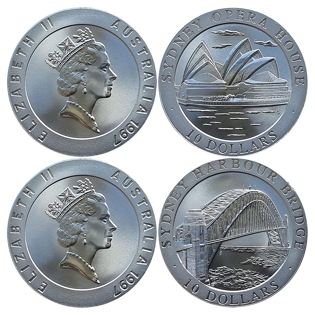 Australia Elizabeth II 1997 AD Set of 2 Dollars Royal Australian Mint Silver (.999) 10 Dollars