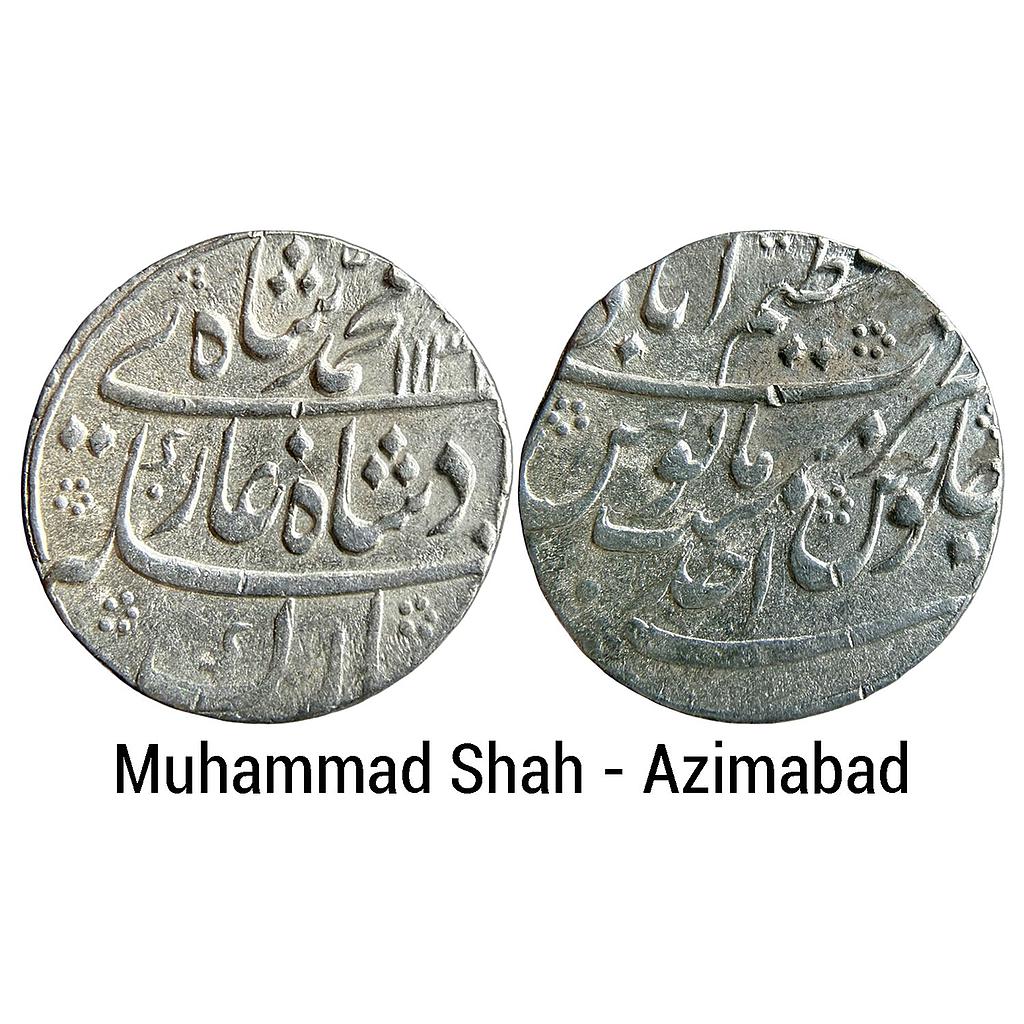 Mughal Muhammad Shah Azimabad Mint Silver Rupee