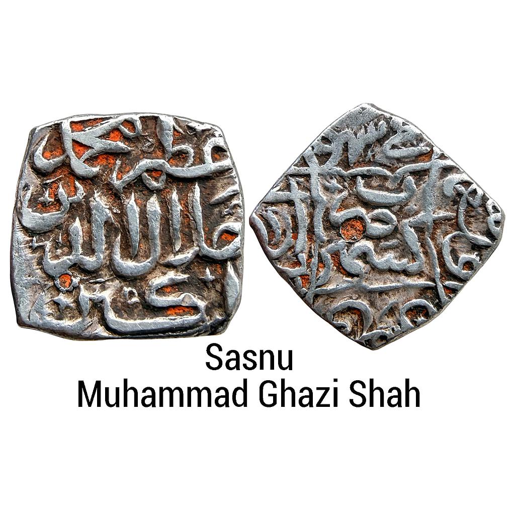 Kashmir Sultan Muhammad Ghazi Shah Kashmir Mint Silver Square Sasnu
