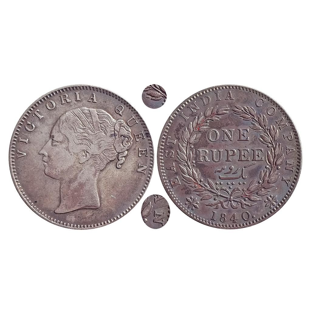 EIC, Victoria Queen, 1840 AD, CL, Calcutta Mint, English Head, rev. III, Silver Rupee