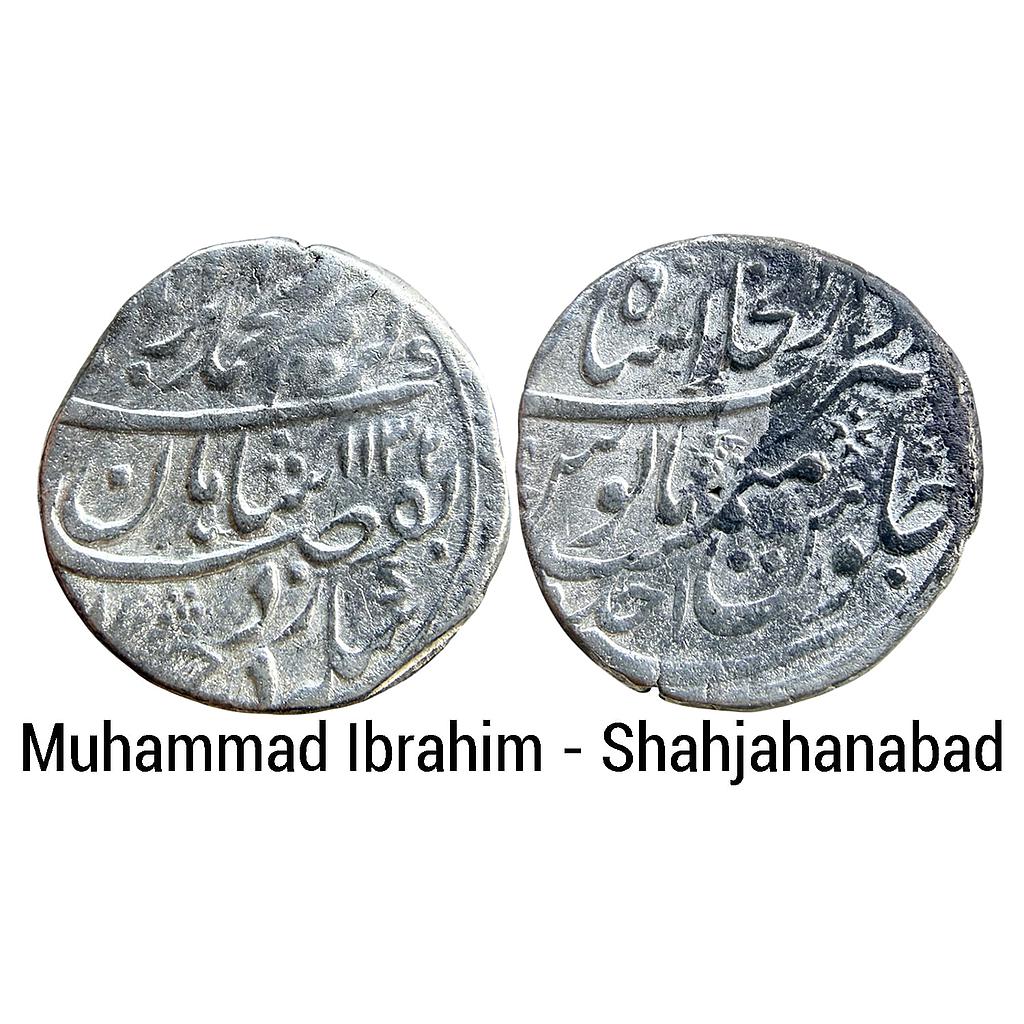 Mughal Muhammad Ibrahim Dar ul-Khilafat Shahjahanabad Mint Silver Rupee