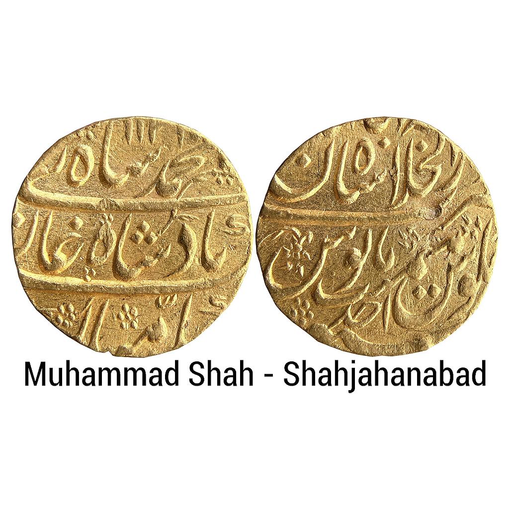 Mughal Muhammad Shah Dar-ul-Khilafat Shahjahanabad Mint Badshah Ghazi Type Gold Mohur