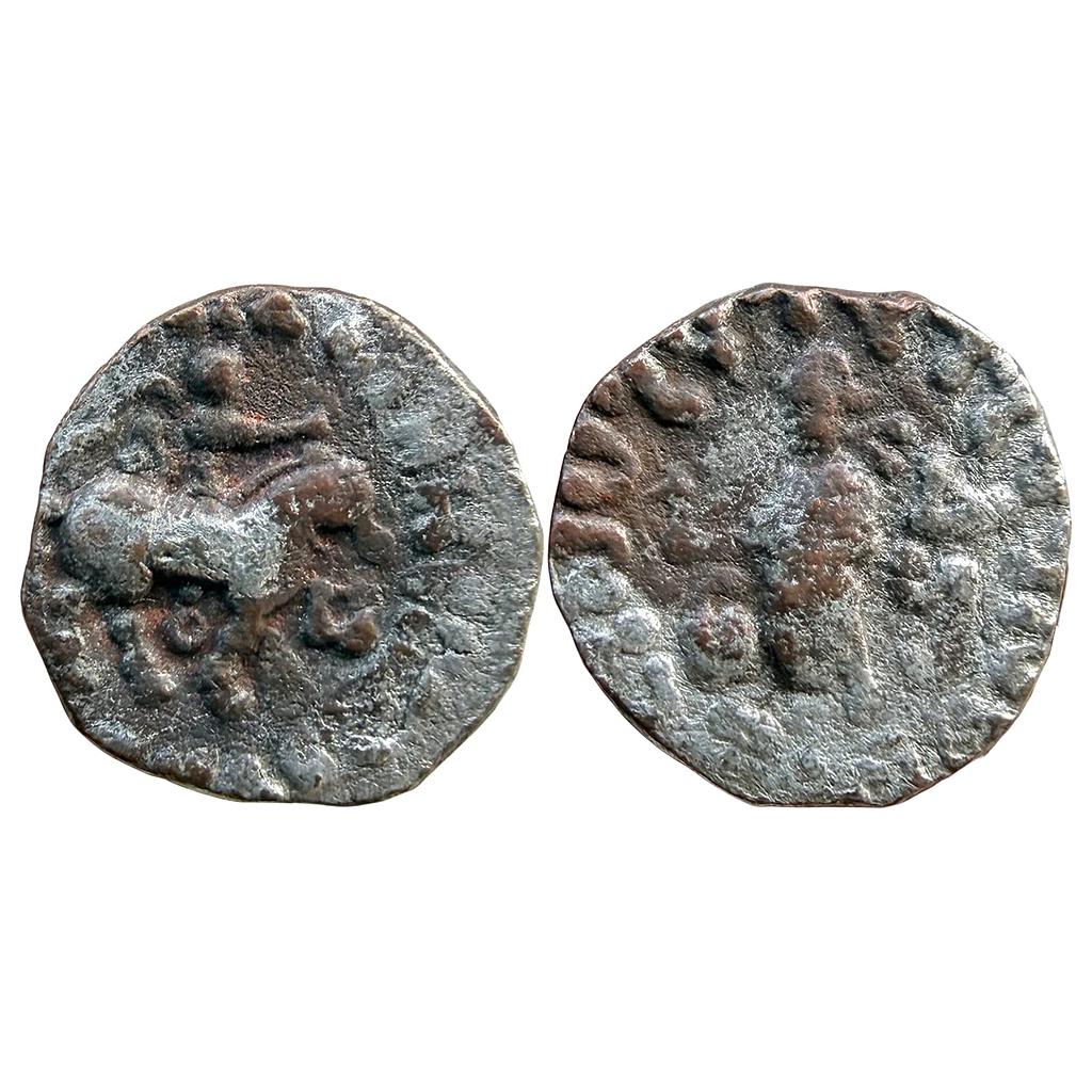 Ancient Indo-Scythians Azes II Silver Washed Copper Drachm