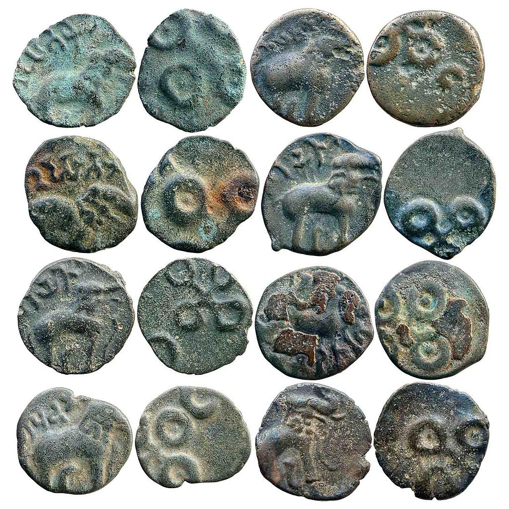 Ancient Deccan Region Satavahanas Siri Pulumavi Siri Skanda Satakarni Siri Yagna Satakarni Set of 8 Coins Potin Unit