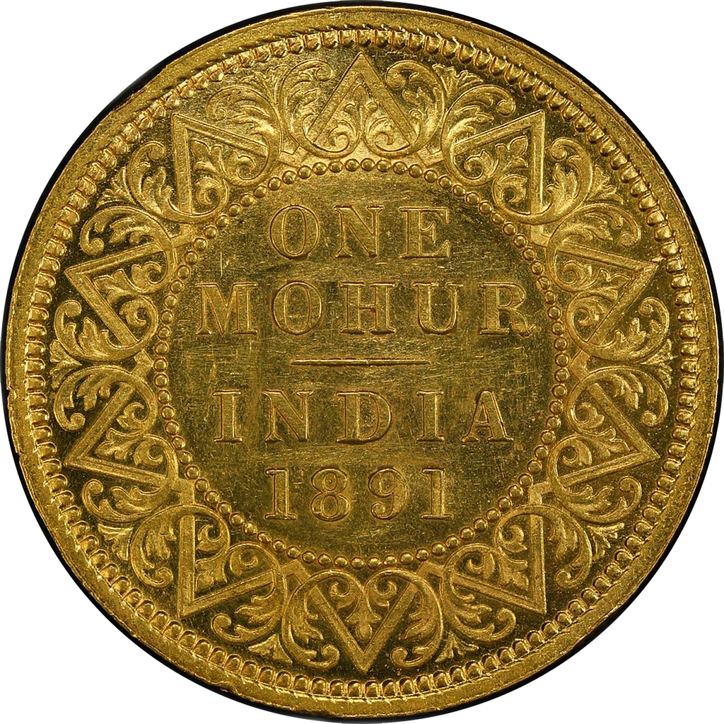 British India Victoria Empress 1891 AD Calcutta Mint Gold Mohur