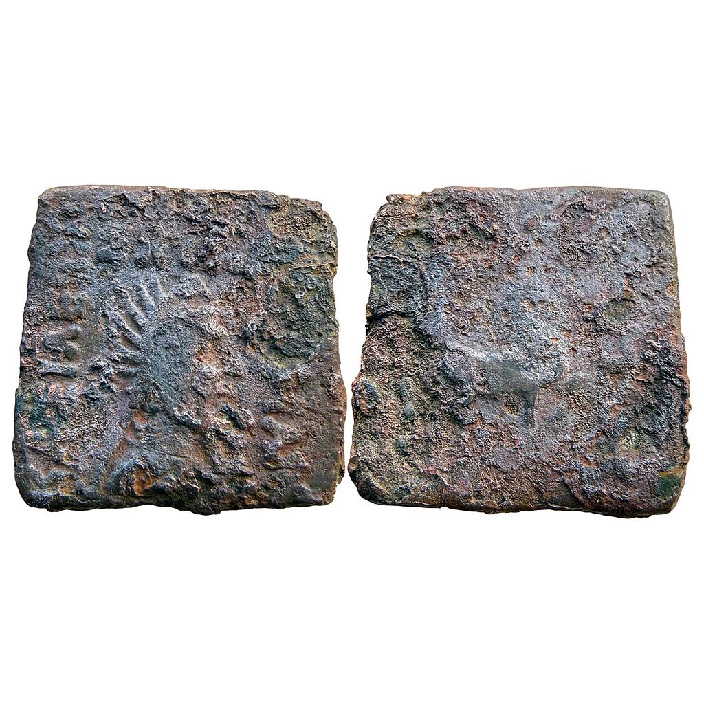 Ancient Indo-Greeks Hermaios Bronze Quadruple