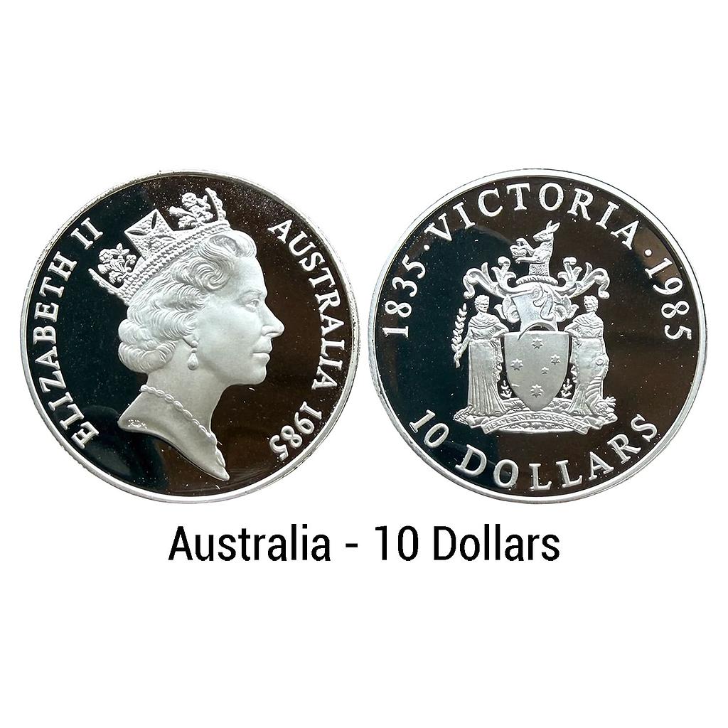 Australia Elizabeth II 1985 AD Royal Australian Mint Silver (.925) 10 Dollars