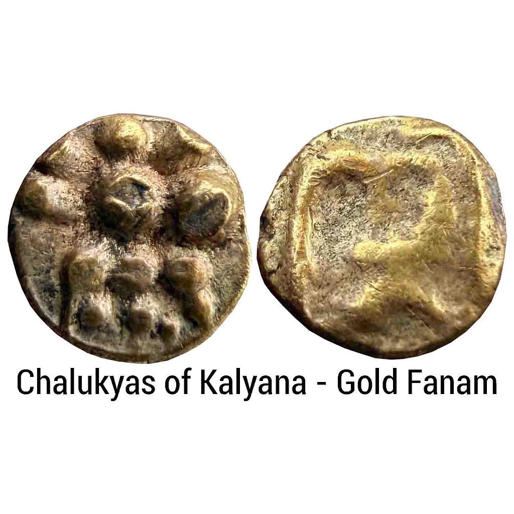 Hindu Medieval Chalukyas of Kalyana Gold Fanam