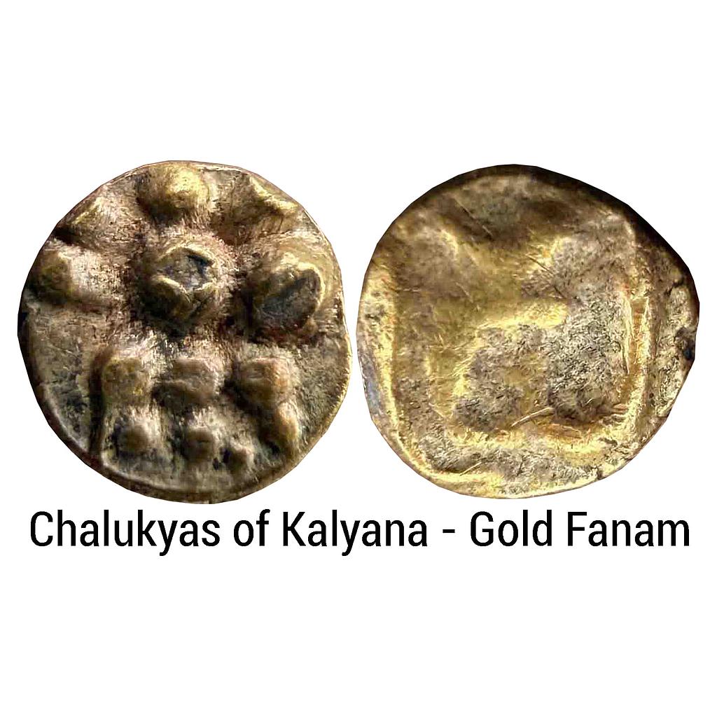 Hindu Medieval Chalukyas of Kalyana Gold Fanam