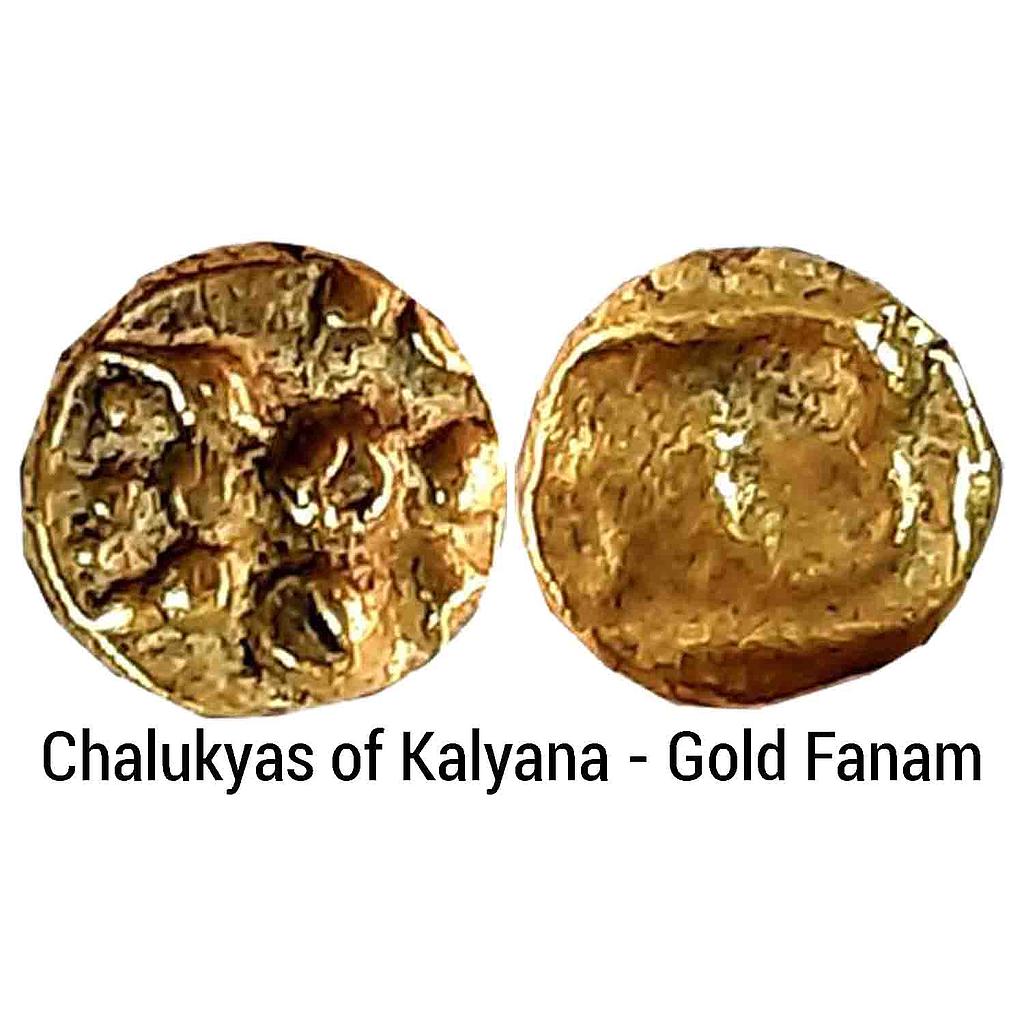 Hindu Medieval Chalukyas of Kalyana Gold Fanam