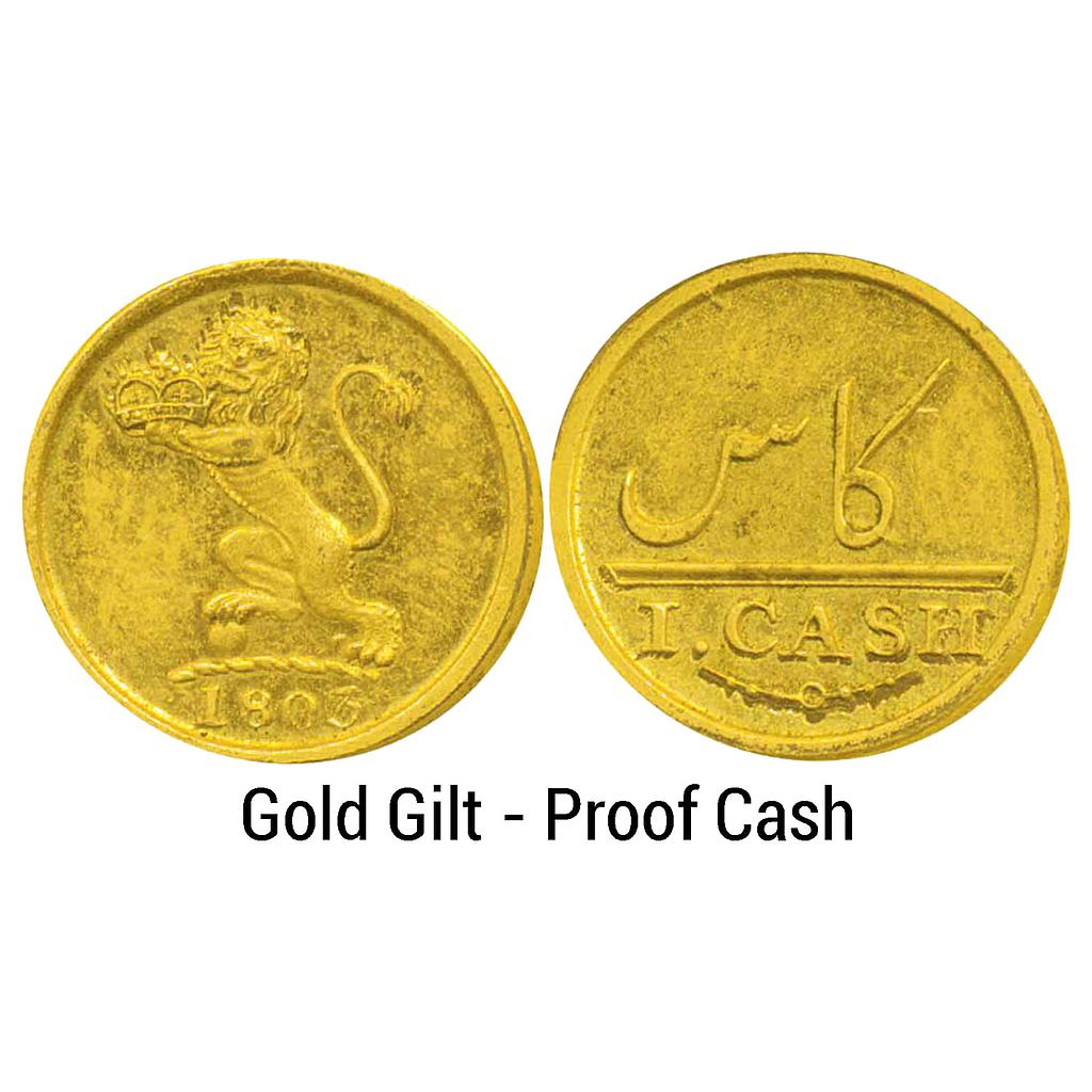 EIC Madras Presidency 1803 AD Gold Gilt Proof Cash