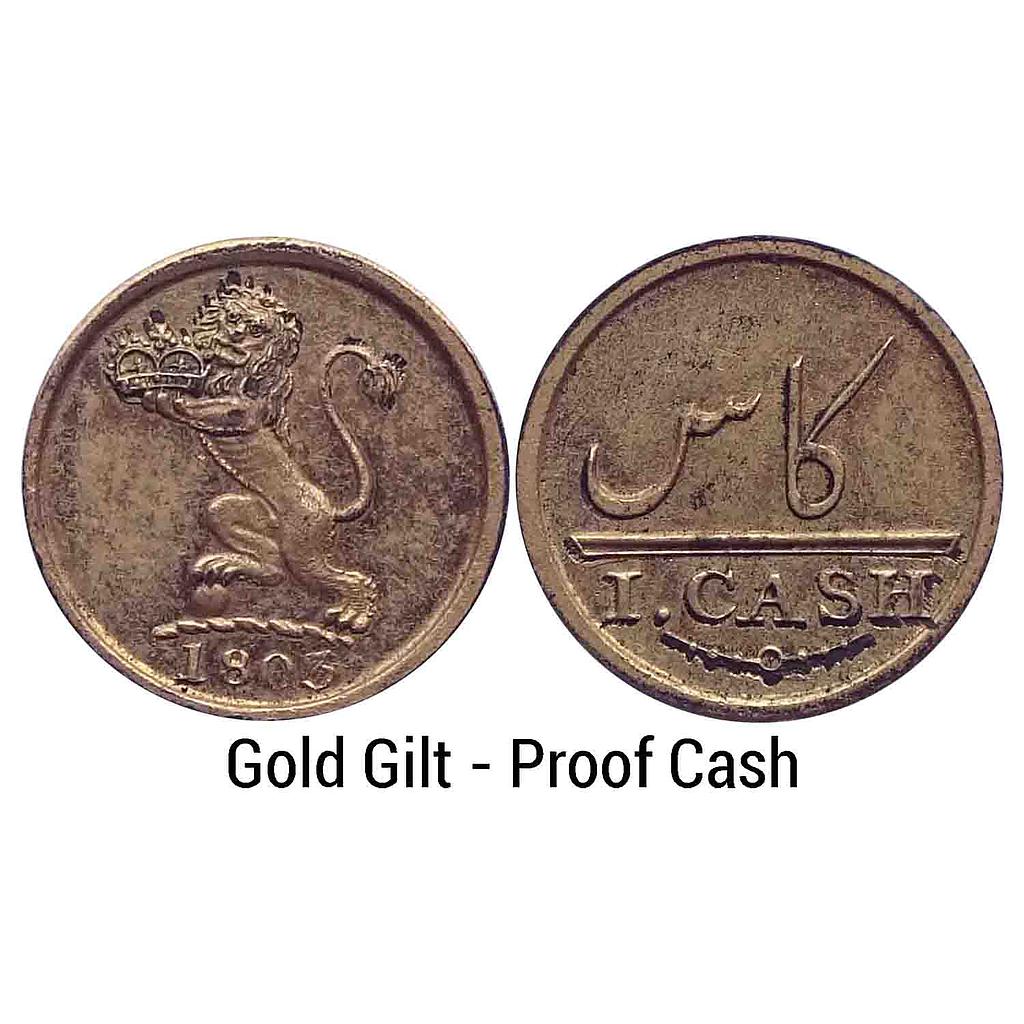 EIC Madras Presidency 1803 AD Gold Gilt Proof Cash