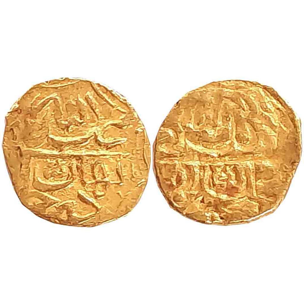 Mughal Humayun Brokage Badakhshan Mintless type Gold 1/16 Ashrafi