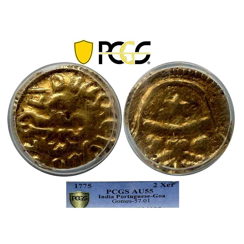 Indo Portuguese Goa D. Jose 1775 AD Gold 2 Xerafins