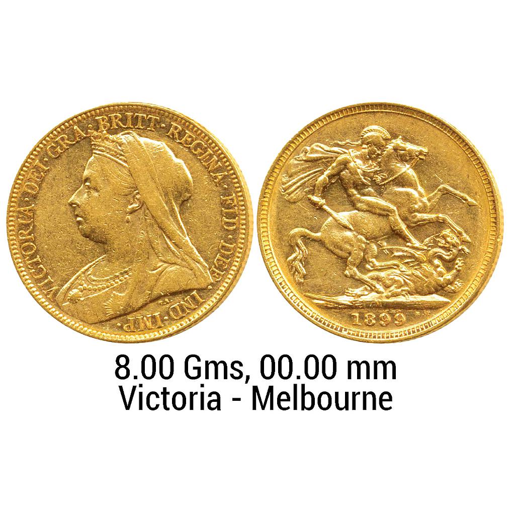 Australia Victoria 1899 AD Melbourne Mint Gold Sovereign