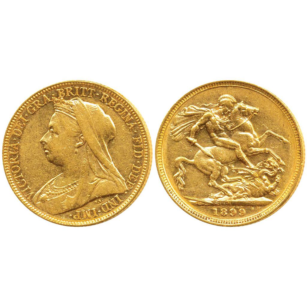 Australia Victoria 1899 AD Melbourne Mint Gold Sovereign