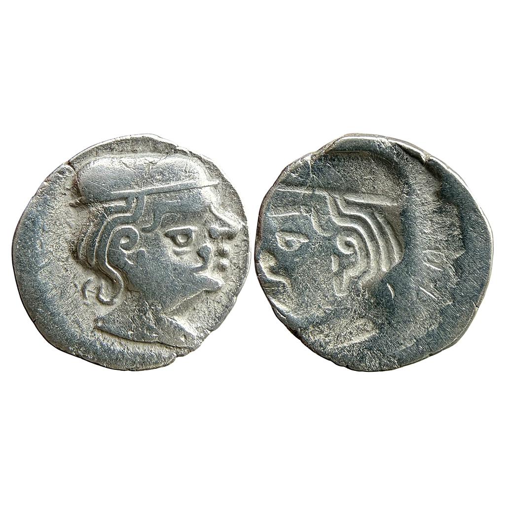 Ancient Gujarat  Western Kshatraps Kardamaka Family Silver Dramma