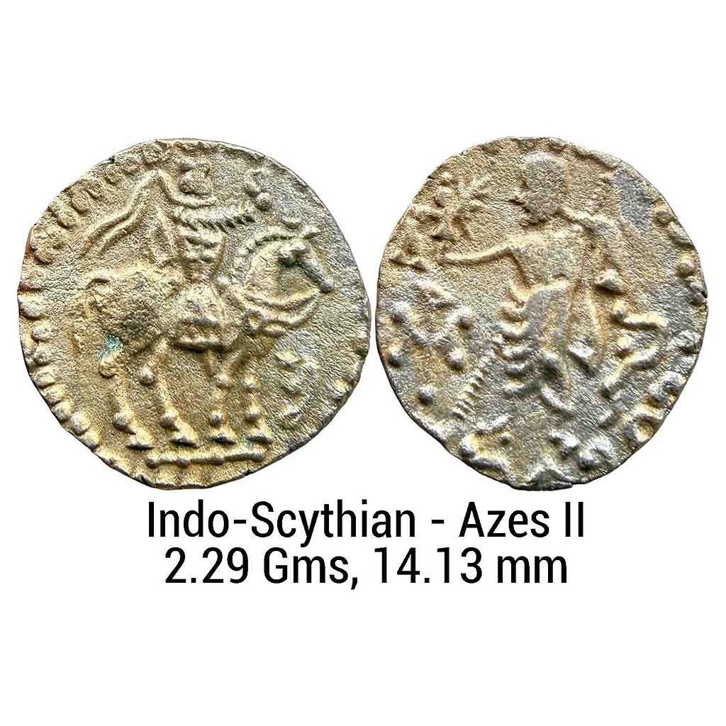 Ancient Indo-Scythians Azes II Silver Drachm
