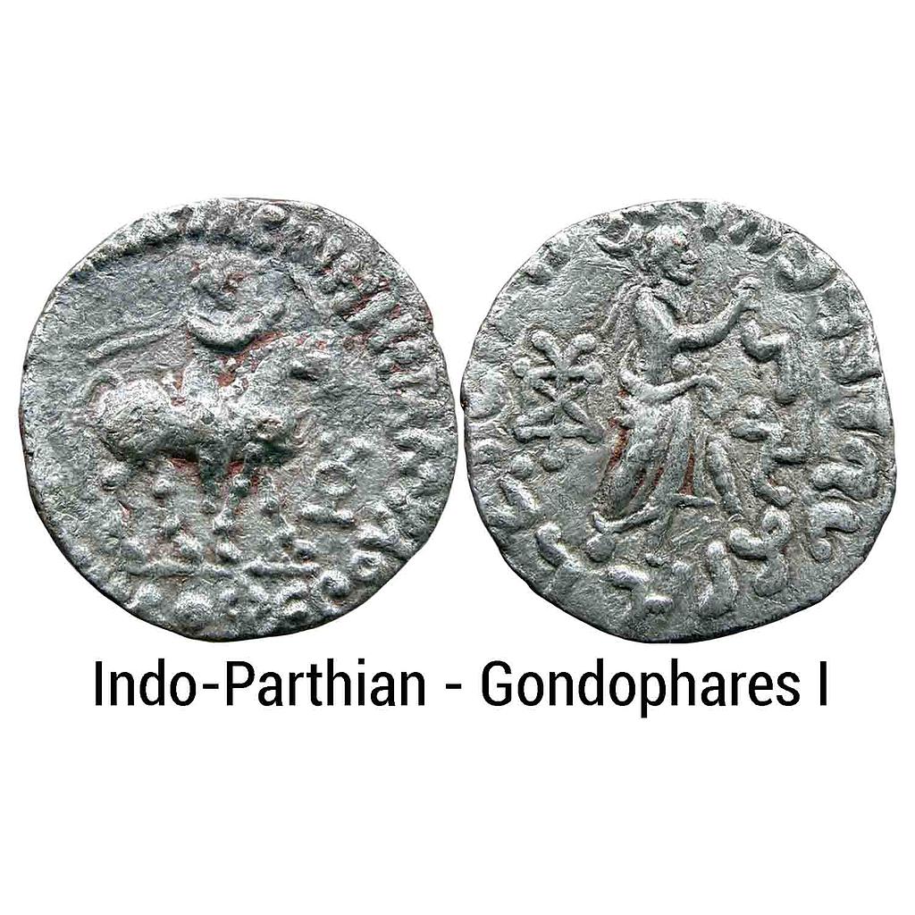 Ancient Indo-Parthians Gondophares I Silver Tetradrachm