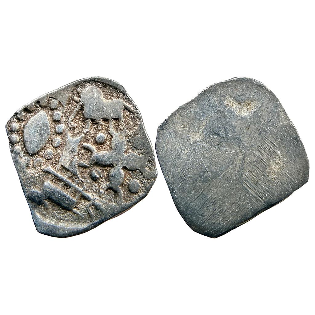Ancient Punch Marked Coinage Vidarbha Region Adam-Pauni Hoard type Silver 1/2 Karshapana