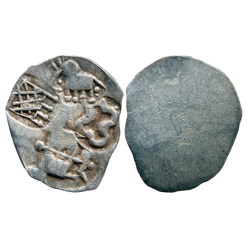 Ancient Punch Marked Coinage Vidarbha Region Adam-Pauni Hoard type Silver 1/2 Karshapana
