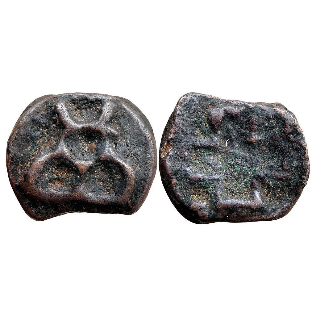 Ancient Deccan Region Post Mauryan Period Uninscribed Cast Copper Unit