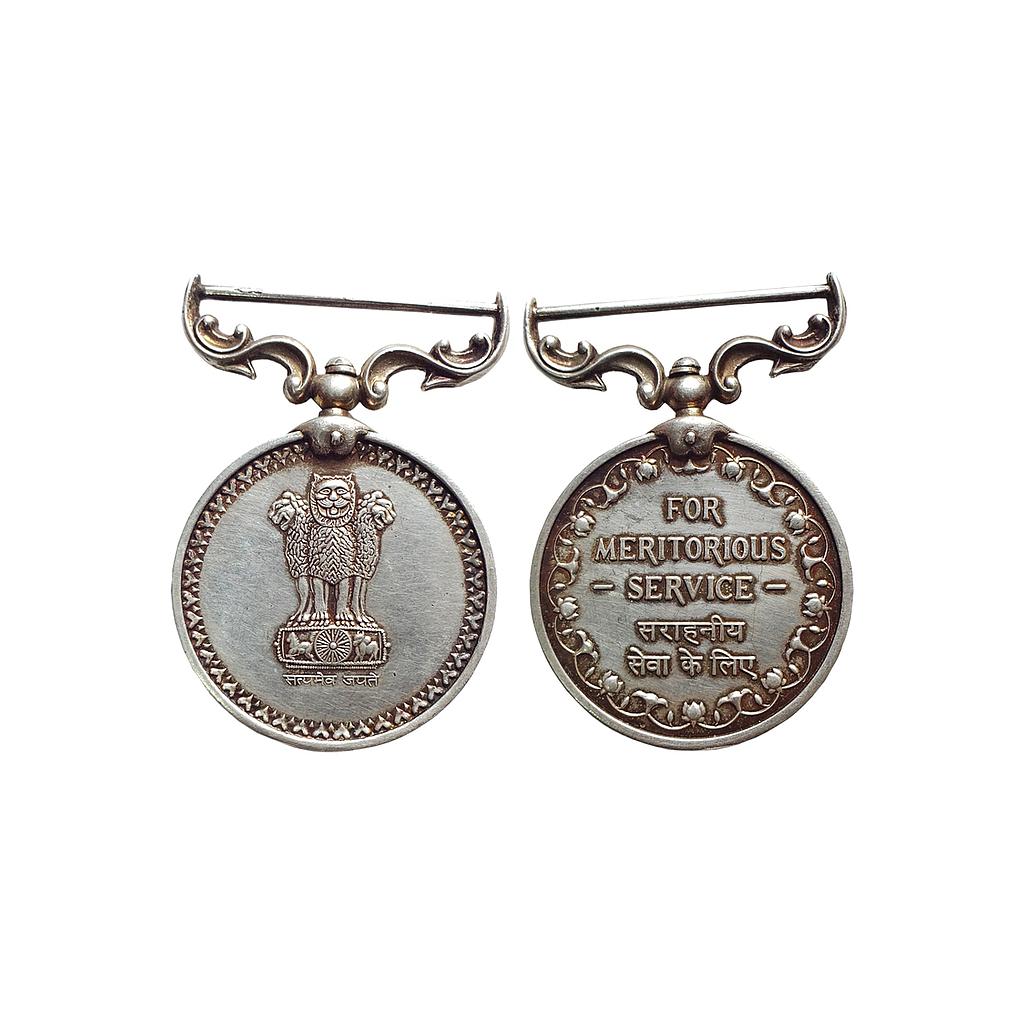 Republic of India, For Meritorious Service, Silver Medallion
