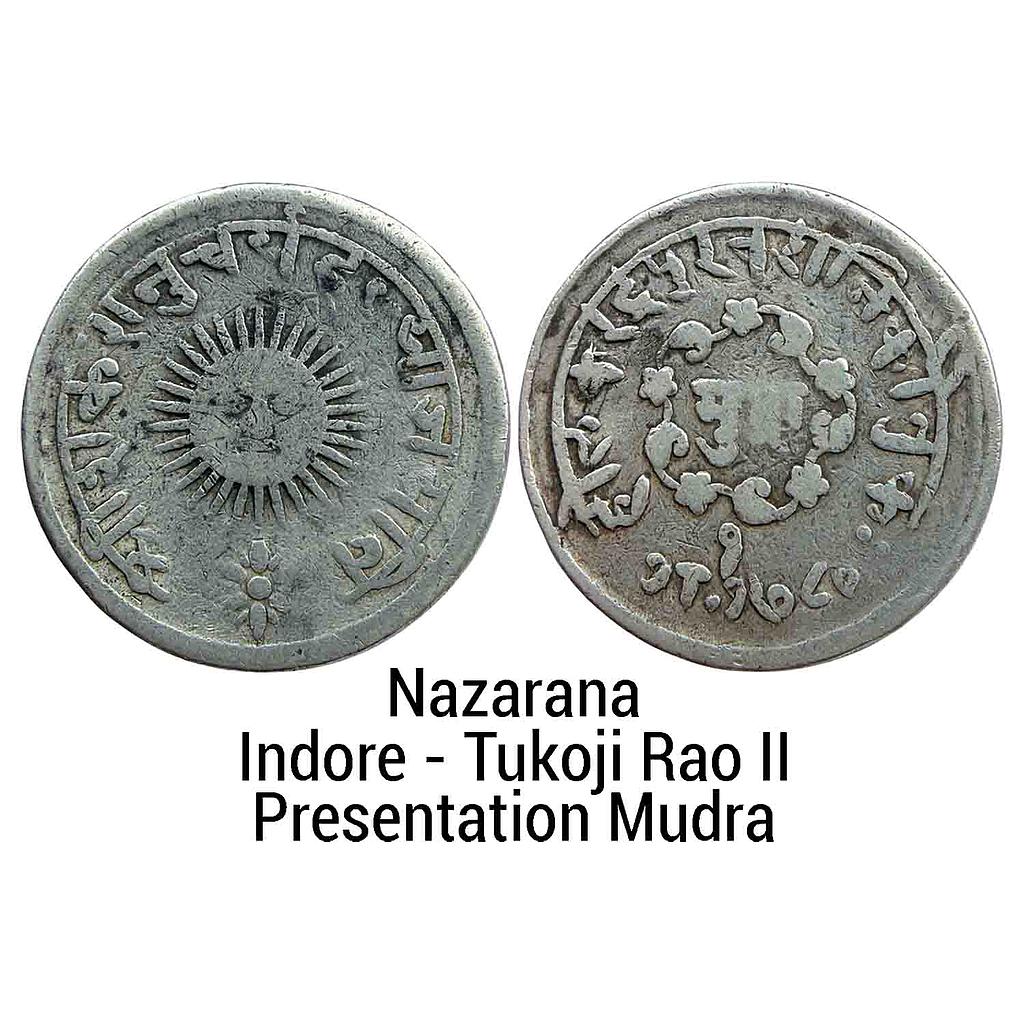 IPS Indore State Tukoji Rao II Indore Mint Silver Nazarana Presentation Mudra