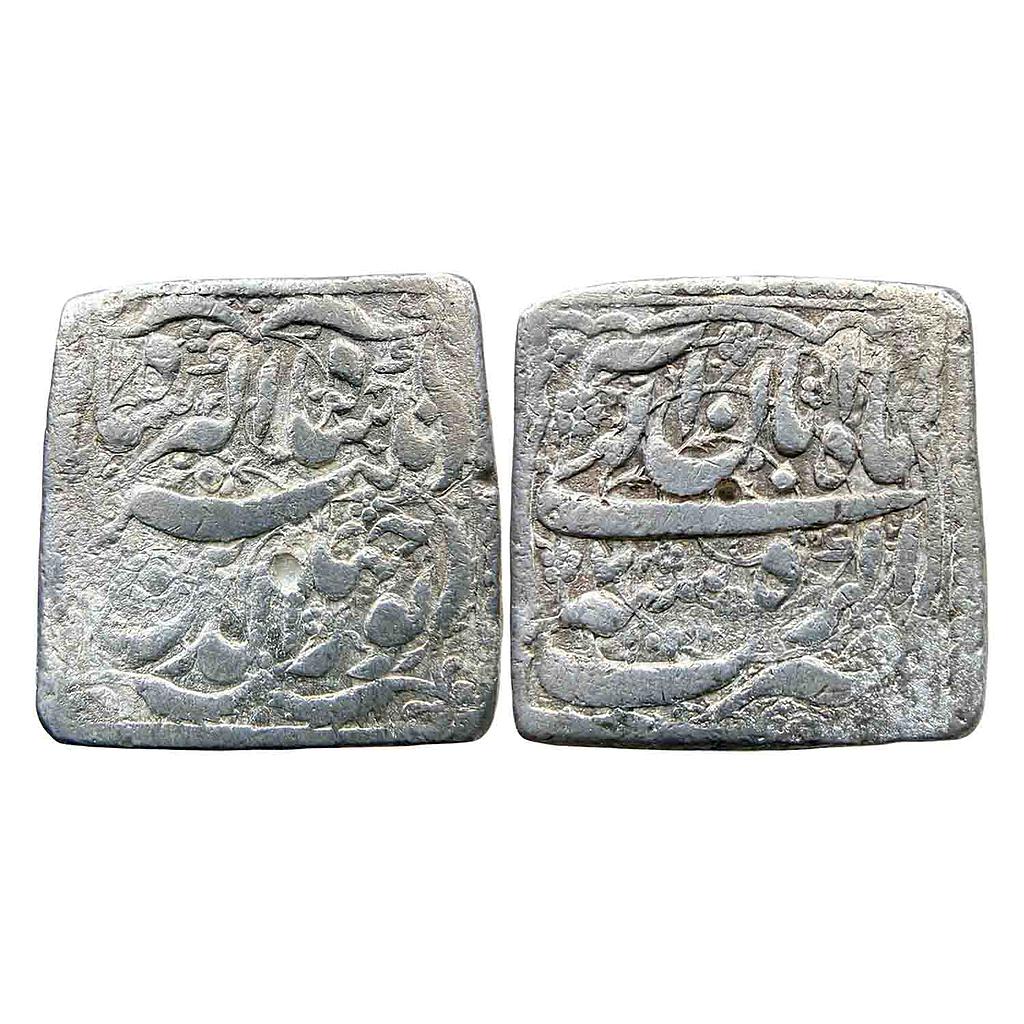 Mughal Jahangir Agra Mint Ilahi type Month Aban Scorpio Silver Square Rupee