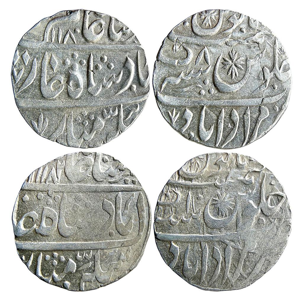 IK Rohilkhand Hafiz Rahmat Khan INO Shah Alam II Muradabad Mint Set of 2 Coins Silver Rupee