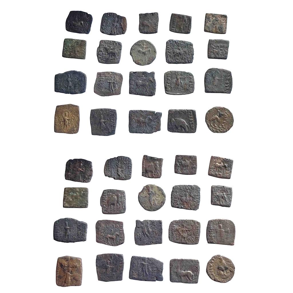 Ancient Indo-Scythians mostly attributed to Maues Azes and Azilises Set of 20 Coins Copper Unit