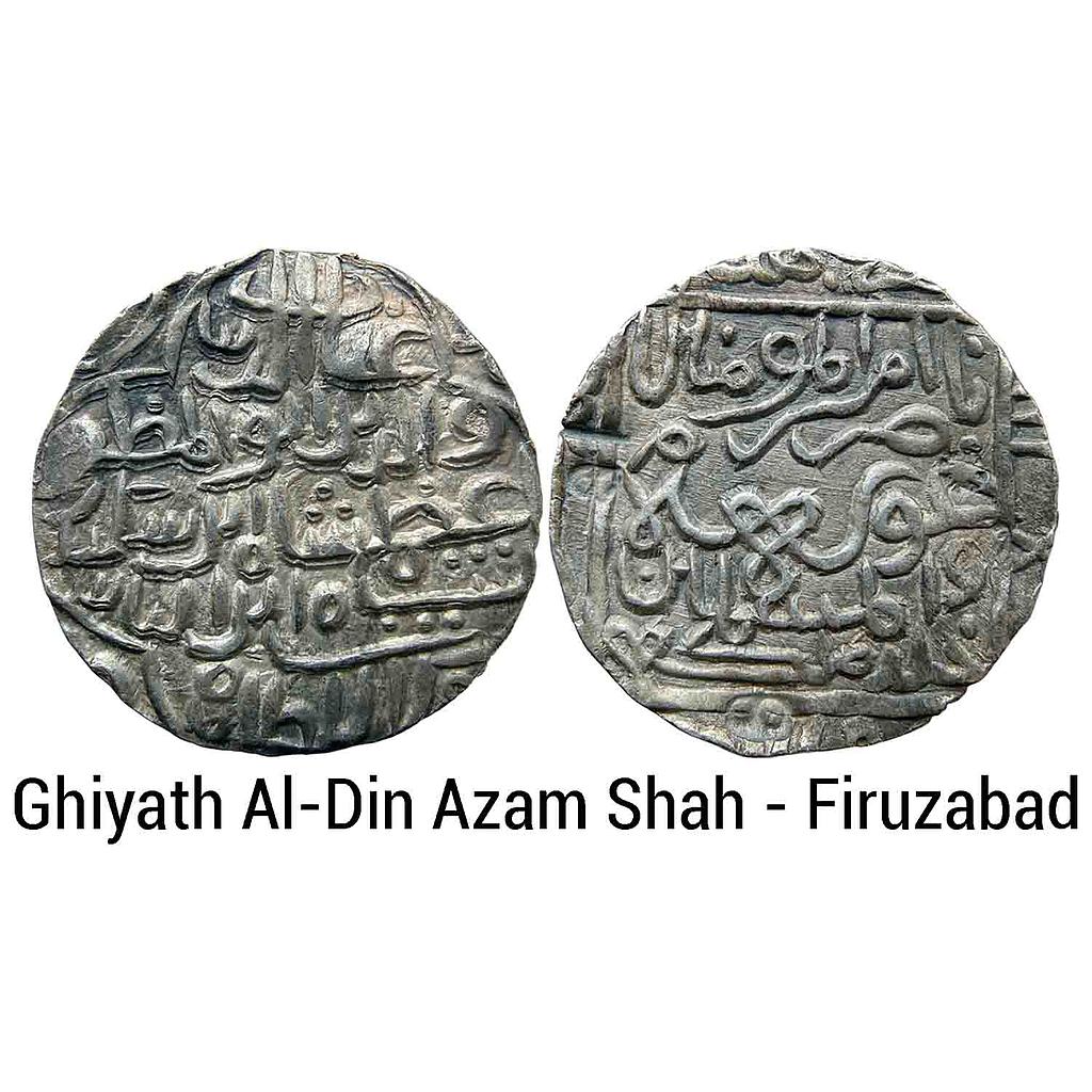 Bengal Sultan Ghiyath Al-Din Azam Shah Hadrat Firuzabad Mint Silver Tanka