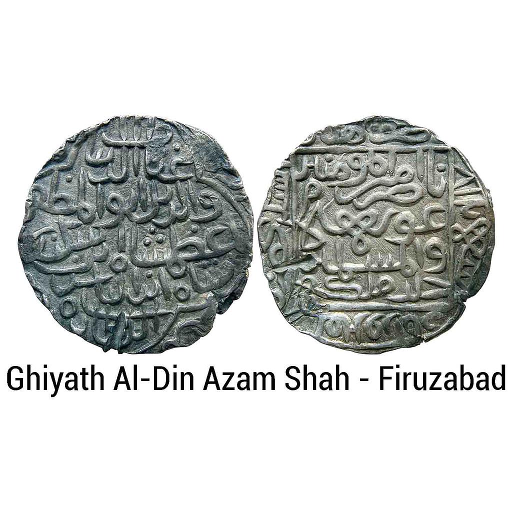 Bengal Sultan Ghiyath Al-Din Azam Shah Hadrat Firuzabad Mint Silver Tanka